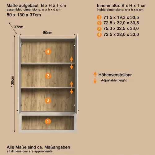 Hängeschrank Bellugi, Cashmere Dekor – Ansicht 5