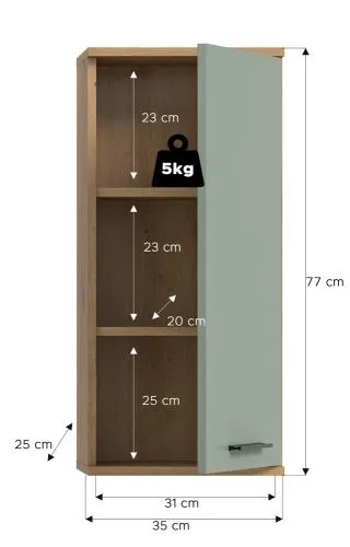 Hängeschrank Blake | Salbei / Artisan Eiche
