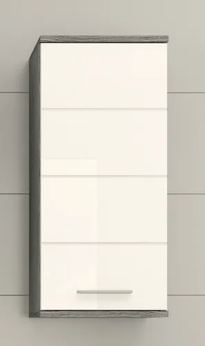 Hängeschrank Blake | weiß Hochglanz / Rauchsilber