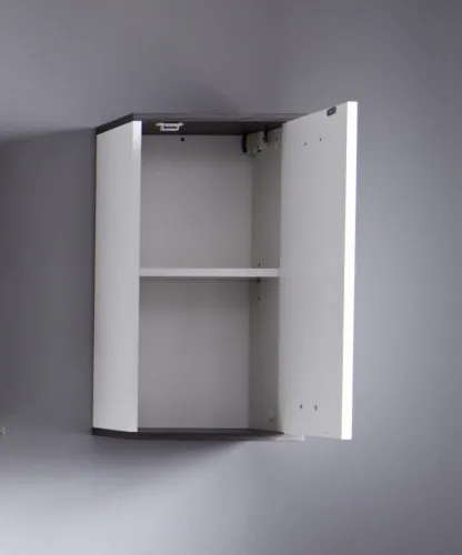 Hängeschrank California | weiß / rauchsilber