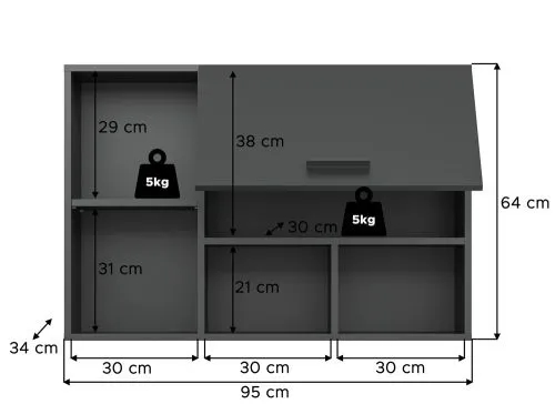 Hängeschrank Free | anthrazit