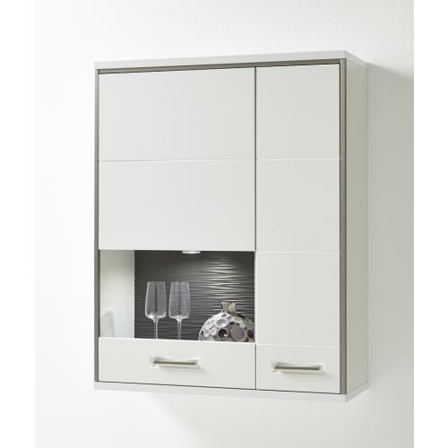 Hängeschrank Hängekommode Trento | weiß Hochglanz | LED Beleuchtung