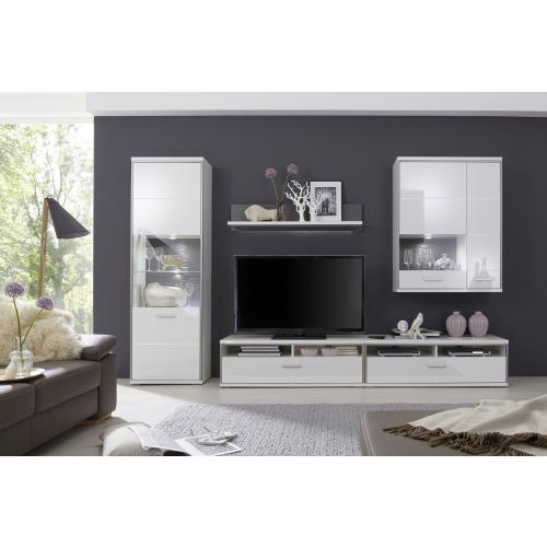 Hängeschrank Hängekommode Trento | weiß Hochglanz | LED Beleuchtung