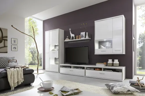 Hängeschrank Hängekommode Trento | weiß Hochglanz | ohne Beleuchtung