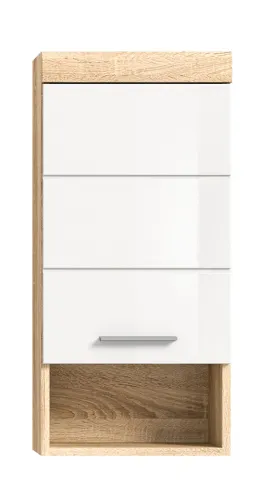 Hängeschrank Lambada | weiß Hochglanz / Sonoma Eiche hell