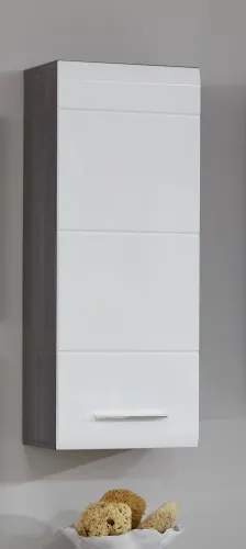 Hängeschrank Line | weiß Hochglanz / Sardegna Rauchsilber