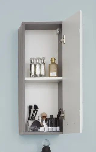 Hängeschrank Line | weiß Hochglanz / Sardegna Rauchsilber