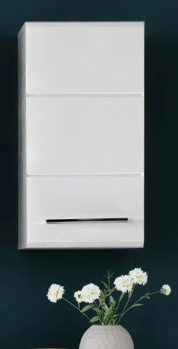 Hängeschrank Nano | weiß Hochglanz / Beton Stone