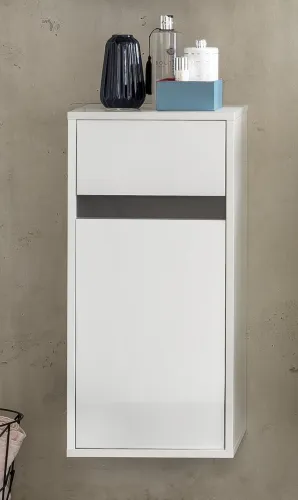 Hängeschrank Sol | weiß Hochglanz / grau | Lack