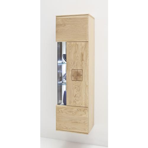Hängevitrine Bologna | Eiche Bianco | LED Beleuchtung