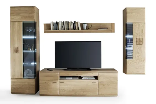 Hängevitrine Bologna | Eiche Bianco | ohne Beleuchtung