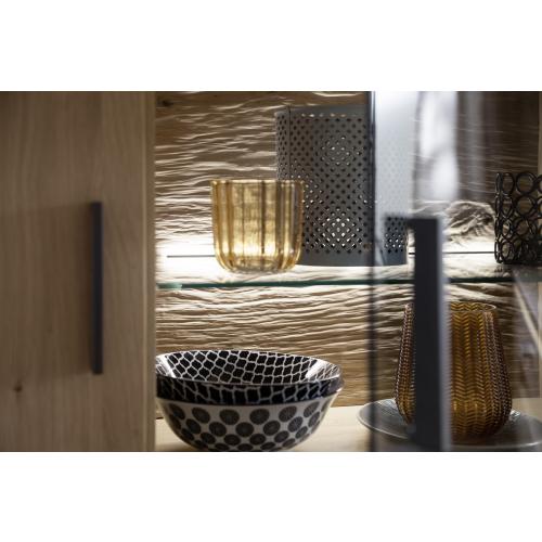 Highboard 2 Barcelona | Balkeneiche Bianco / Eiche Bianco | inkl. LED Beleuchtung