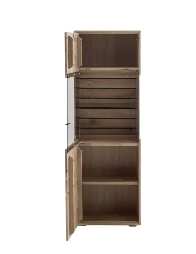 Highboard 2 Girona | Ast / Balkeneiche | mit Beleuchtung Komplettset