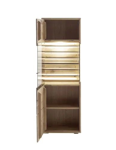 Highboard 2 Girona | Ast / Balkeneiche | mit LED Bandbeleuchtung