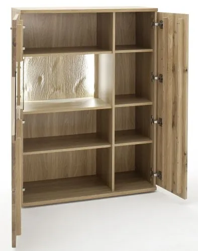 Highboard 2 Santori | Eiche Bianco | ohne Beleuchtung