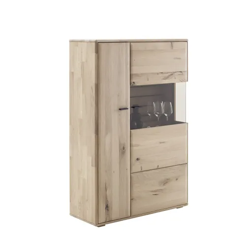 Highboard 3 Girona | Ast / Balkeneiche | mit LED Unterbauspot