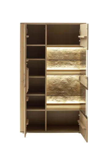 Highboard Alento 2 | Ast / Balkeneiche | ohne Beleuchtung