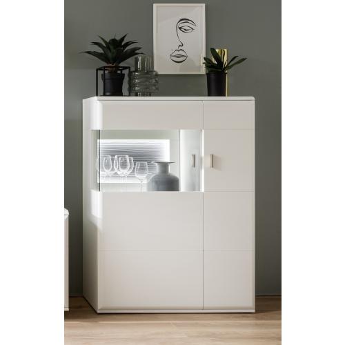Highboard Amora | weiß matt | LED Beleuchtung