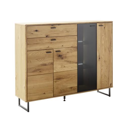 Highboard Arezzo | Wildeiche / anthrazit | LED Beleuchtung