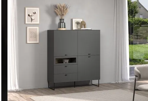 Highboard Bellugi 1, Anthrazit Dekor – Ansicht 6