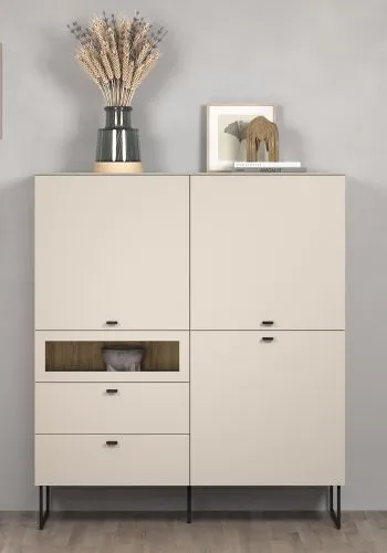 Highboard Bellugi 1, Cashmere / Evoke Eiche