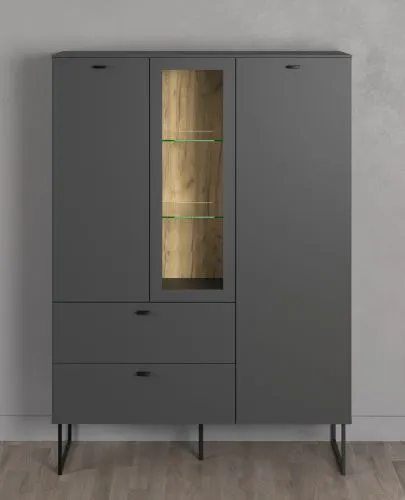 Highboard Bellugi, Anthrazit Dekor – Ansicht 2