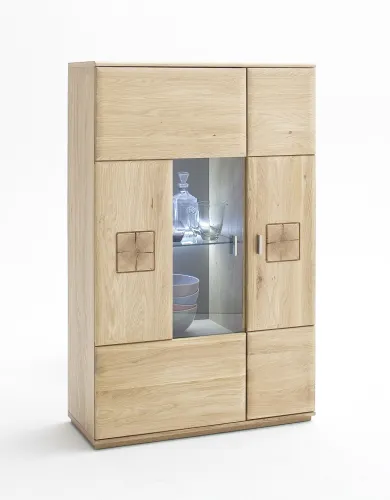 Highboard Bologna 2 | Eiche Bianco | ohne Beleuchtung