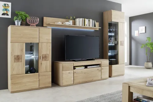 Highboard Bologna 2 | Eiche Bianco | ohne Beleuchtung