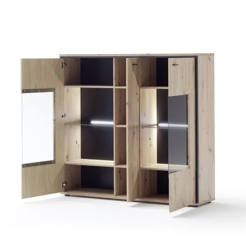 Highboard Buenos Aires | Balkeneiche | ohne Beleuchtung