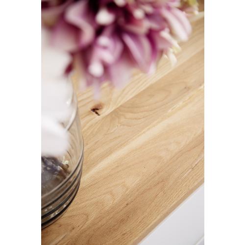 Highboard Chiaro | weiß matt / Asteiche massiv