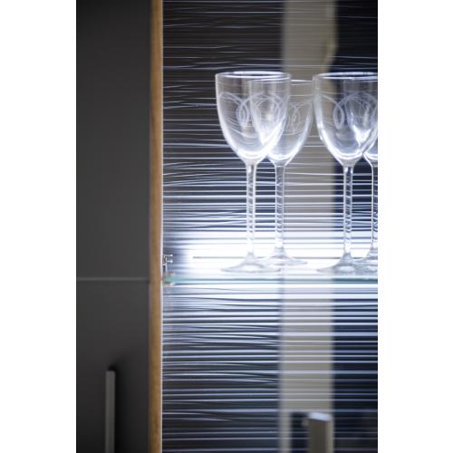 Highboard Cortona | Balkeneiche / anthrazit | LED Beleuchtung