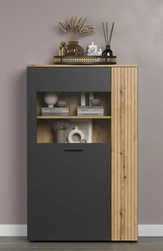 Highboard Esteban 1 | Anthrazit / Coast Evoke Oak