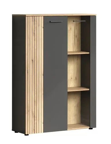 Highboard Esteban | Anthrazit / Coast Evoke Oak ohne Beleuchtung