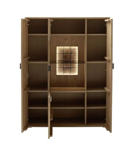 Highboard Freeport | Ast-/Balkeneiche | mit LED Bandbeleuchtung