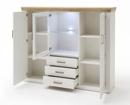 Highboard II Brixen | Landhaus modern | Pinie Aurelio / Grandson Oak ohne Beleuchtung