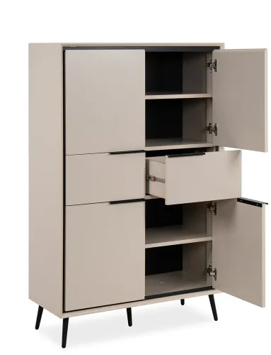 Highboard Kommode Arona | sand / schwarz