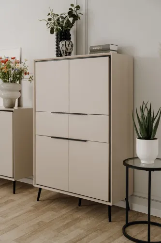 Highboard Kommode Arona | sand / schwarz
