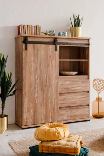 Highboard Kommode Marrakesch | Valhalla Eiche / Milford Kiefer
