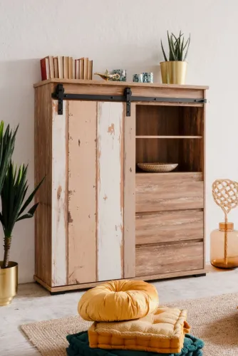 Highboard Kommode Marrakesch | Valhalla Eiche / Milford Kiefer