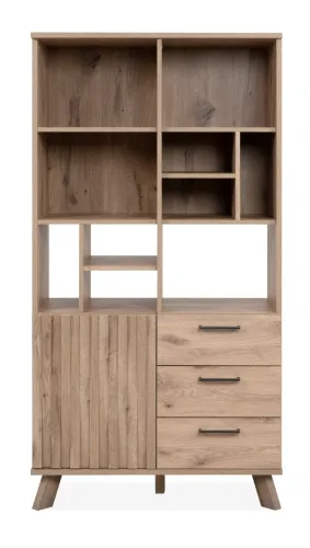 Highboard Kommode Wellington | 3D-Reliefoptik | Schwedeneiche
