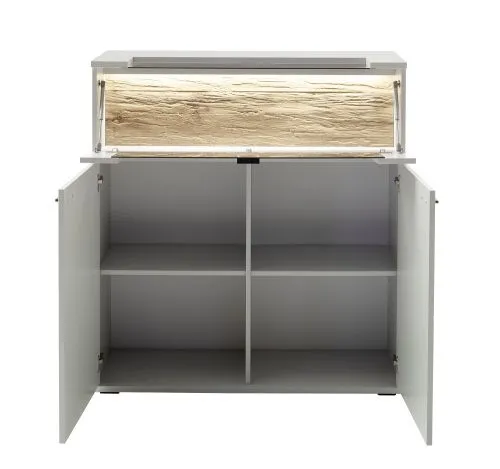 Highboard Lissabon | Modern White | optional LED Beleuchtung