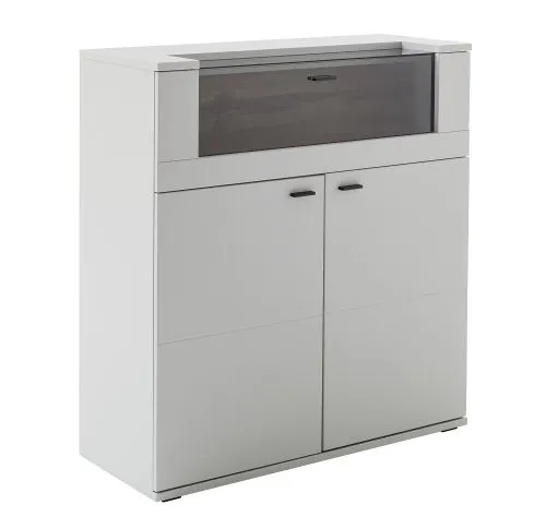 Highboard Lissabon | Modern White | optional LED Beleuchtung