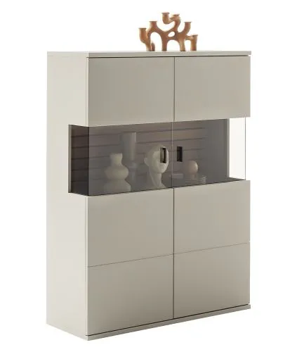 Highboard Lüttich 2 | Basalt / Wotan Eiche | optional LED Beleuchtung