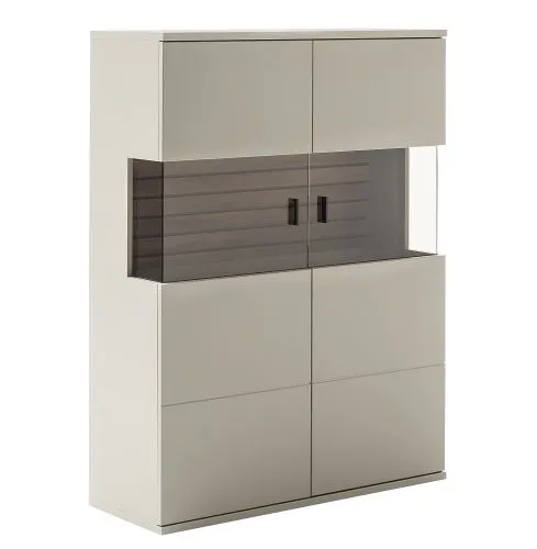 Highboard Lüttich 2 | Basalt / Wotan Eiche | optional LED Beleuchtung