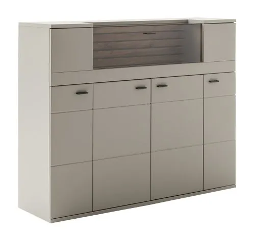 Highboard Lüttich | Basalt / Wotan Eiche | ohne Beleuchtung