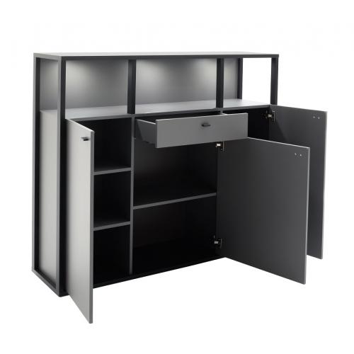 Highboard Luxor | Royal Grey / anthrazit | LED Beleuchtung