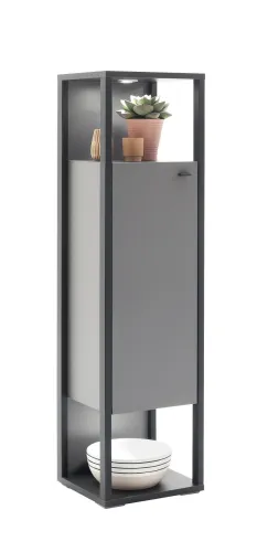 Highboard Luxor groß | Royal Grey / anthrazit | mit LED Unterbauspot