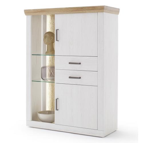 Highboard Madrid | Landhaus | Pinie Aurelio/ Grandson Oak | LED Beleuchtung