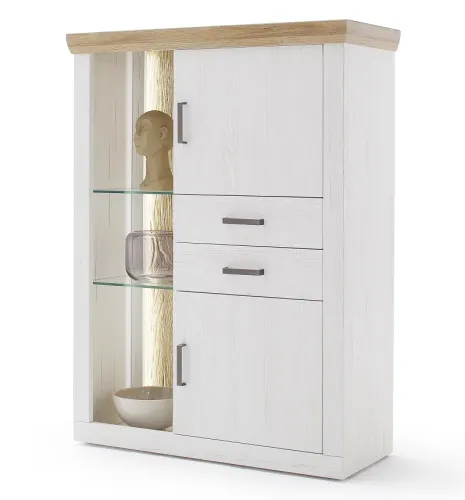 Highboard Madrid | Landhaus | Pinie Aurelio/ Grandson Oak | ohne Beleuchtung