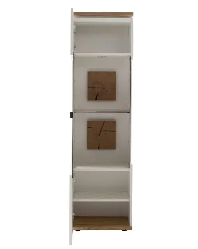 Highboard Matadi 2 | Soft white / Ast-Balkeneiche